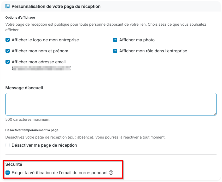 Activer la vérification de l'expéditeur